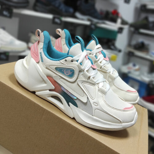 Универсальные женские кроссовки оригинал 361° Abrasion Resistant Lightweight Cushioning Low Top Running Shoes Women’s Beige Cyan 682112219-2 фото 1